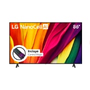 Vista frontal TV NanoCell 86", incluye magic remote